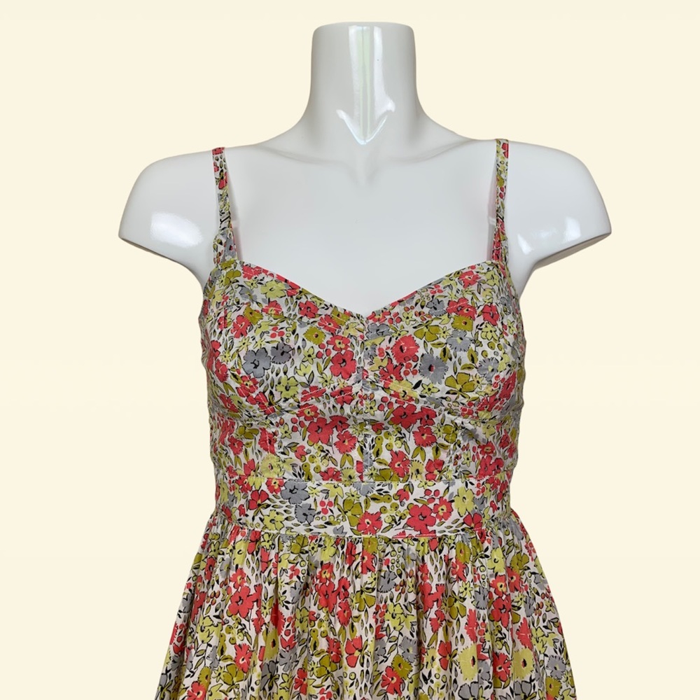 Fossil Floral Print Strappy Fit and Flare Sweetheart Neckline Dress Small - Picture 5 of 13